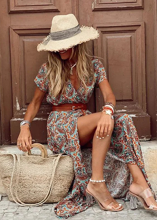 Bellucio™ |  Vestito lungo bohemien e vaporoso con cintura