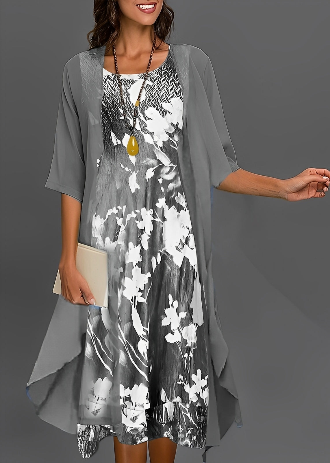 Victoria - Elegante abito estivo in chiffon per donne