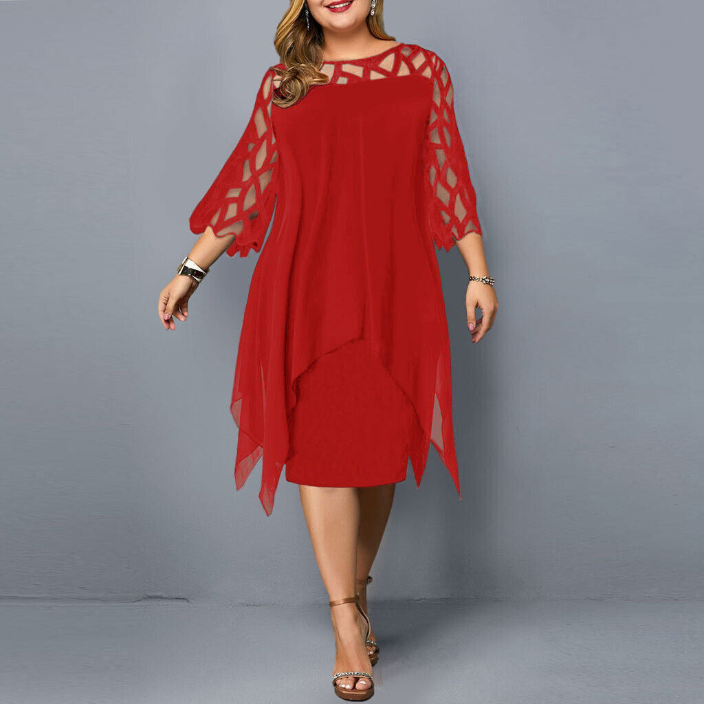 Elinor - Elegante Abito Midi Taglie Forti per Donne